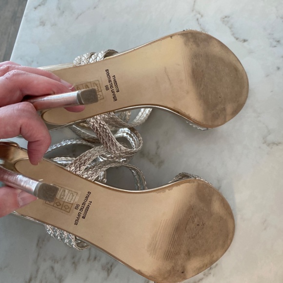 Town Shoes Champagne Metallic Stilleto, 9 - Picture 9 of 14